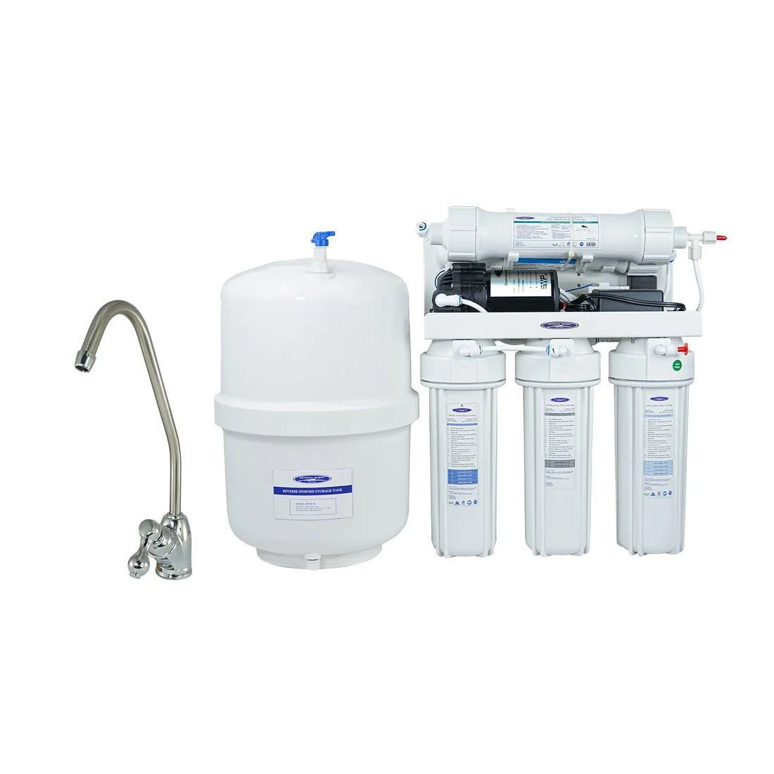 Crystal Quest Thunder 1000CP 12-stage ultrafiltration reverse osmosis under-sink water filter system with storage tank and faucet